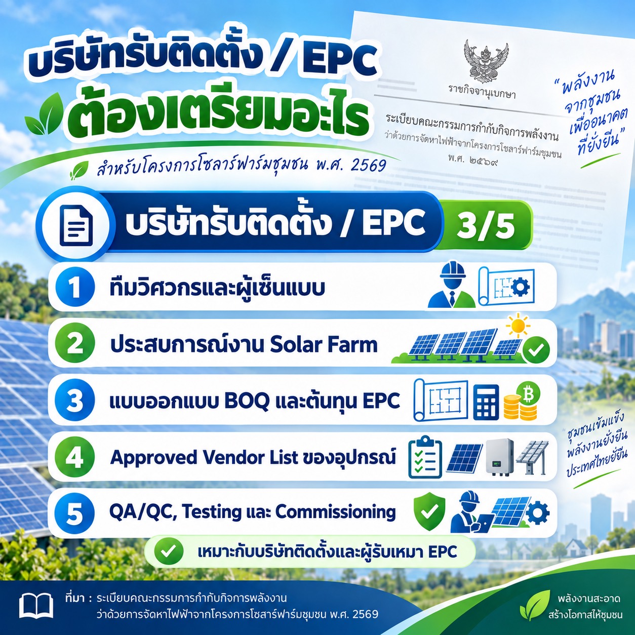 การเตรียมความพร้อมของผู้รับเหมา EPC