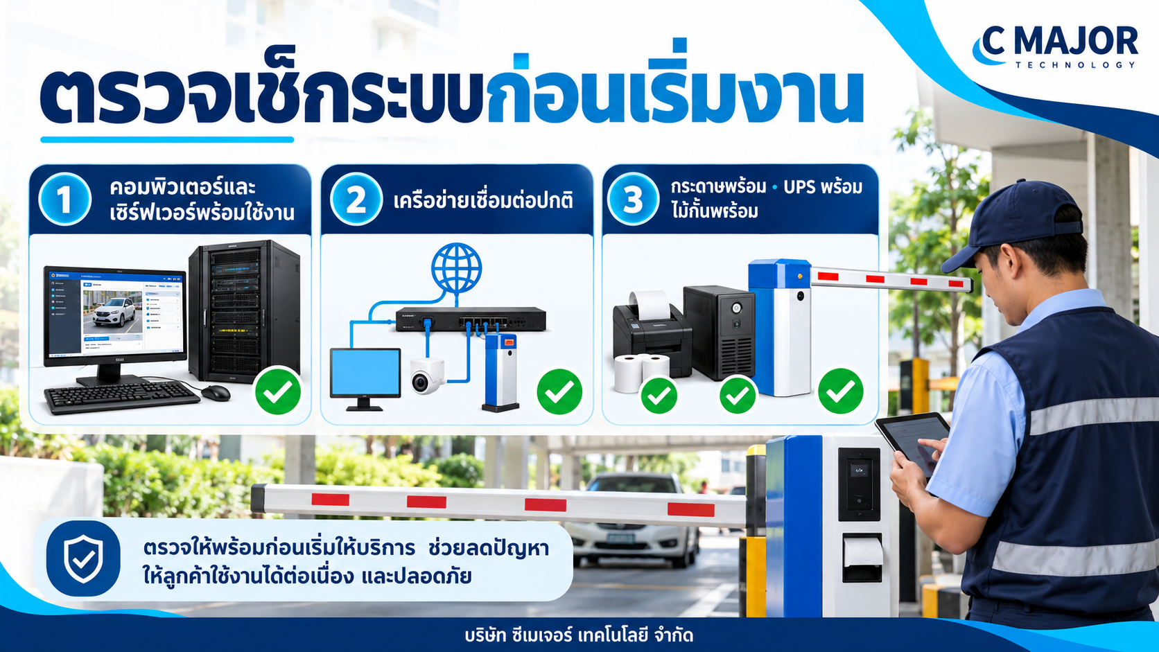 ตรวจเช็กระบบก่อนเริ่มงาน